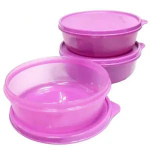 타파 원형볼 3세트 보라색 밀폐용기 반찬통 양념통 보관용기 김치통 용기 그릇