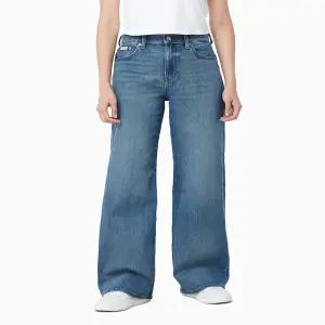 [CK진] 여성 와이드 레그핏 미드 블루 데님(47D848G)