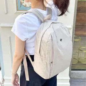 여자 캐주얼 무지컬러 나일론 통수납 지퍼 학생 백팩