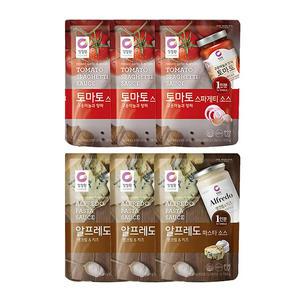 청정원 싱글파우치토마토소스 170g + 알프레도소스150g 각 3개 (총6개)