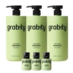 [그래비티]헤어리프팅 샴푸 엑스트라 스트롱 플로럴향 475ML 3개 (증정  미니30ml 3개)