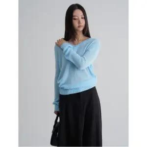 브이넥 풀오버 - 스카이 블루 (125X51MQ6Q)