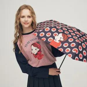 [육심원]패턴3단경량양우산 딸기리아