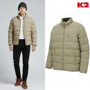 [백화점 출고] K2 패딩 남자 부스트 트리퍼 스탠에리 슬림 다운 카키 구스 숏 자켓 점퍼