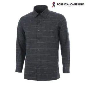 RN42049_기모스판 블랙 글렌체크 일반핏 남방