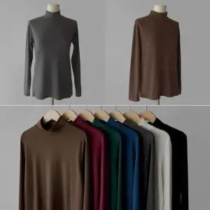 로제 속기모 반폴라 히트텍 여성이너반목티 얇은기모티 하프터틀넥 여성 긴팔 티셔츠 (7color)