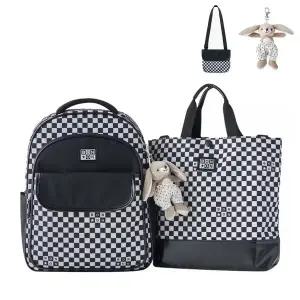 [BONTON](광주신세계)봉통 26년 신학기책가방세트(서양) BK체커보드책가방셋트 7697T-833-835-08