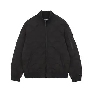 남성) 시보리 하이넥 중경량 다운 점퍼 AM4WWW702-BK