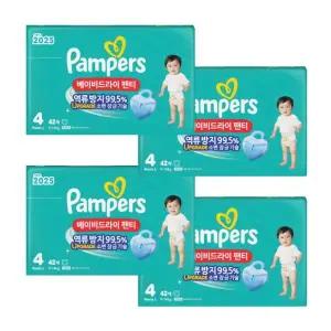 2025 베이비드라이 팬티 4단계 42매 X4팩 팸퍼스 아기 기저귀