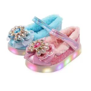 풋풋 프로즌샤인 LED 아동 털구두