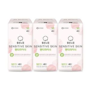 좋은느낌 센서티브스킨 데일리 팬티라이너, 일반, 40매, 3개