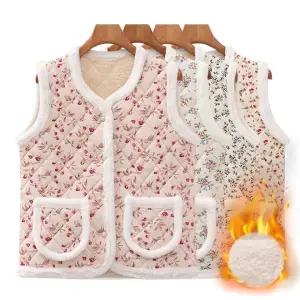 작은꽃어머님융털조끼 촌캉스 김장조끼 겨울