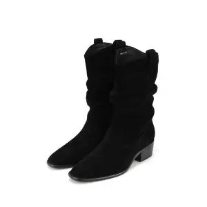 [롯데백화점]BARBARA 바바라 셔링 웨스턴 미들부츠 BBH873_BK