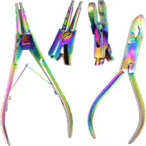 AAProTools 멀티 레인보우 컬러 2종 세트 링 개폐 플라이어 본체 피어싱 캡티브 비드 도구 스테인리스 스틸
