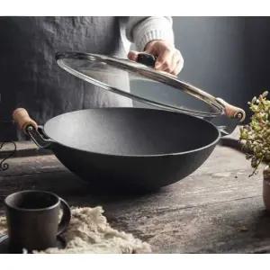 무코팅 무쇠웍 주물 중식 업소용 후라이팬 무쇠