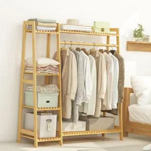 스탠드 옷걸이 대나무 우드 다용도 원목 행거 선반형 화장대 신발 이불