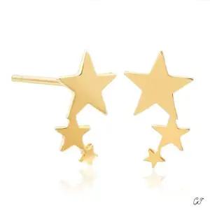 하트 여자 별무리 일자침 심플 골드 14K 선 (WFJ5A3M)