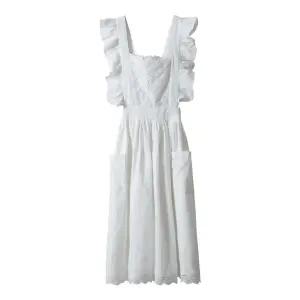 이정현앞치마 화이트 프릴 이정현 레이스 공주풍 앞치마