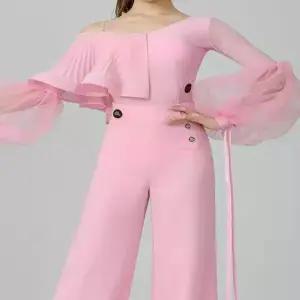 연핑크 라인댄스복 상의 스포츠댄스 재즈 공연복 학원 줌바