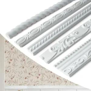 예판시 자가 접착 유연한 크라운 몰딩 PVC 천장 및 벽 장식 트림 u2013 0.7IN*0.28IN 10피트 롤 필 앤 스틱
