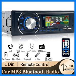 자동차 오디오 라디오 1din 블루투스 스테레오 MP3 플레이어 FM 수신기 12V 지원 전화 충전 AUX/USB/TF 카