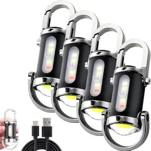 업그레이드된 키체인 플래시라이트 휴대폰 충전기 휴대용 충전식 밝은 미니 토치 캠핑 하이킹 긴급 사용을