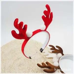 루돌프 크리스마스 디테일 구성 방울머리띠 헤어밴드