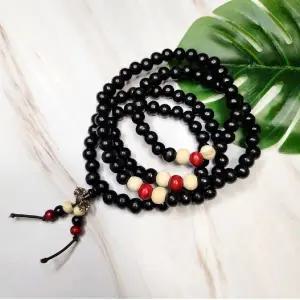 [하프클럽/]염주 8mm 108 불교악세사리 기원 팔찌 흑단 불교팔찌