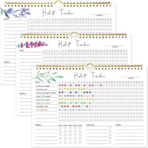 습관 추적기 캘린더 에스테틱 데일리 주간 목표 및 저널 나선형 바인딩 생산성 향상 도구 운동 캘린더가