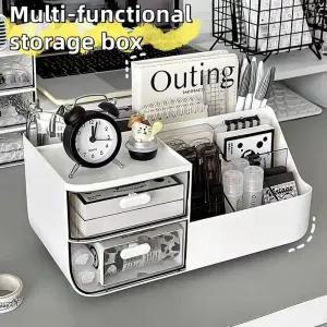 화장품정리함 보관함 1개 데스크탑 수납함 화장품 정리함 서랍형 펜 홀더 사무용 책상 문구류 정리대