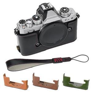 니콘 ZFC 카메라용 가죽 하프 케이스 스트랩 포함 보호대 그립