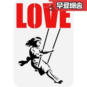 스윙 스텐실의 소녀 8.3x11.7 인치 재사용 가능한 Banksy 테마 그 템플릿 사랑 그리기