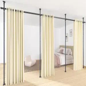 커튼 로드 드릴링 없음 - 룸 디바이더 텐션 28-171인치(W) 4-10피트(H) 헤비 듀티 바닥부터 천장까지