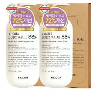 바이아우어 아로마 클렌징케어 사계절 바디워시 앰버우드향 1.02L 2개