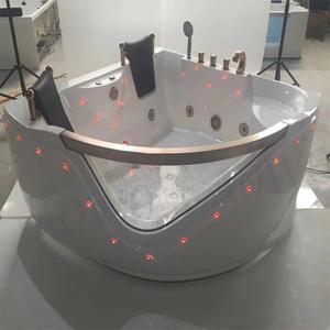 라포식 커피 브라운 호환 코너 2인용 욕조 브러시드 골드 수도꼭지 스파 스커트 전구 자쿠지 테라피 유리섬