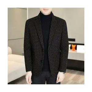남자정장재킷 하운드투스 모직 정장 상의 가을 겨울 트렌드 코트 원템4