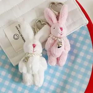 진주목걸이 미니 토끼인형 키링 LM-0245 WD97CAC