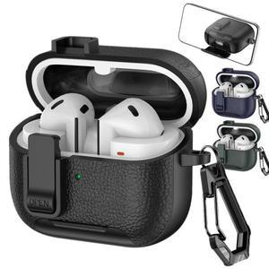 삼성 갤럭시 버즈 3 FE 프로용 가죽 질감 보호 케이스 이어폰 액세서리 스위치 킥스탠드 포함