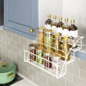 주방 선반 상부장 정리 캐비닛 풀다운 바스켓 수납식 랙 폴딩 고정 양념통