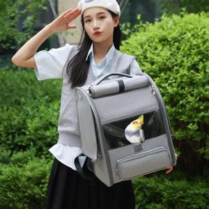 새장 앵무새 운반 가방  새용 쪽잣나무 및 트레이 포함  아프리칸 그레이  코카티 애완동워터 여행 대형 새