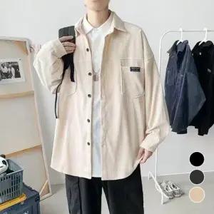 남성 간절기 코듀로이 루즈핏 포켓 데일리 셔츠 WADF69E