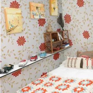 셀프인테리어 접착식단열벽지 단열벽지 보온벽지 거실벽지 장미넝쿨