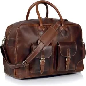 남성 가죽 의류 여행 가방 주말용 컨버터블 캐리 더플백 2인치 1개 걸이 수트백 조절 스트랩 - 사무실