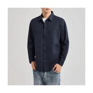 록쉬블몰 남성 솔리드 셔츠 칼라 긴팔 가을 소면 HO3