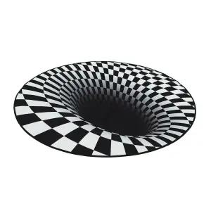 신기한 3D 블랙홀 착시매트 트릭아트 인테리어 러그 80CM