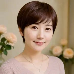 숏컷 통가발 스타일링 여성