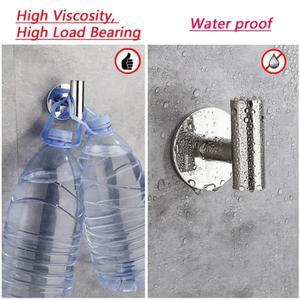 라포식 접착 벽걸이 후크 스테인리스 스틸 로브 스티커 수건 코트 열쇠 바지 옷걸이 욕실 주방 수납 액세서