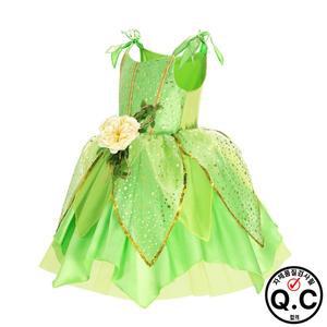 여자 팅커벨 의상 할로윈 녹색 멋진 드레스 요정 공주 코스프레 카니발 파티