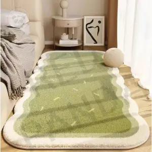 물결 러그 카페트 침대 옆 발매트 인테리어 베란다 패턴 카펫 침실 레드판다몰 말차 바닥 미끄럼 단모 깔개