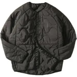 밀리터리 방한내피 깔깔이 지퍼 군대 경량 패딩 블랙 S